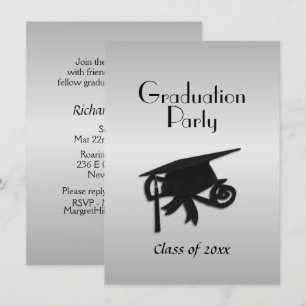 Invitation de la fête de graduation en argent