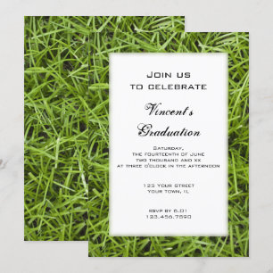 Invitation de la fête de graduation en herbe verte