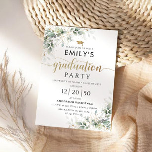 Invitation de la fête de graduation Eucalyptus