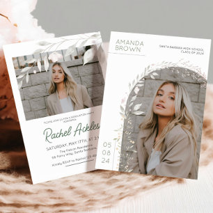 Invitation de la fête de graduation florale, Girl