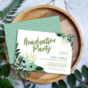 Invitation de la fête de graduation florale tropic