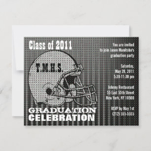 Invitation de la fête de graduation Football Casqu