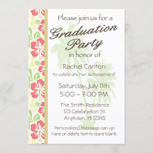 Invitation de la fête de graduation Hawaiian Luau