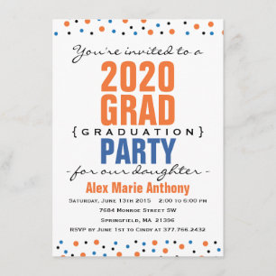 Invitation de la fête de graduation moderne Bold -
