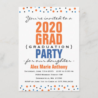 Invitation de la fête de graduation moderne Bold -