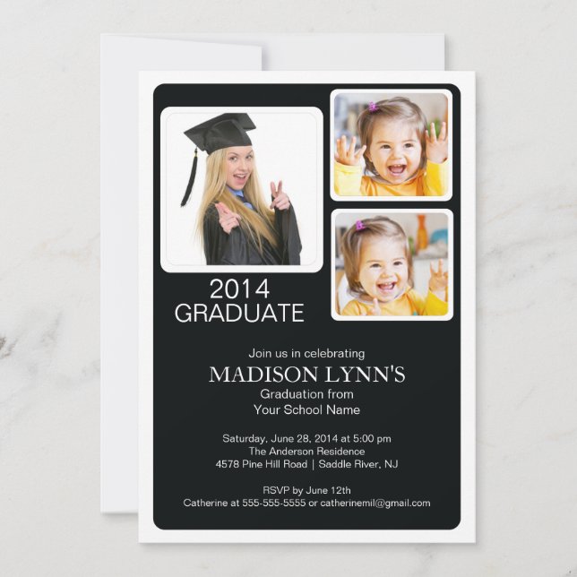 Invitation de la Fête de graduation Multi-Photo Mo (Devant)