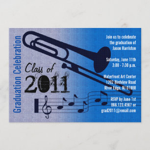 Invitation de la fête de graduation Musique Trombo
