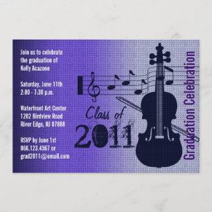 Invitation de la fête de graduation Musique Violon