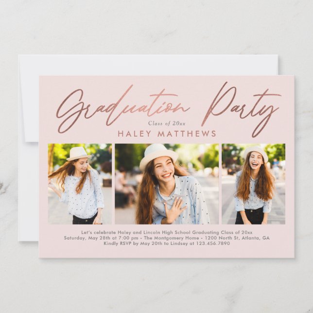 Invitation de la fête de graduation Penned (Devant)
