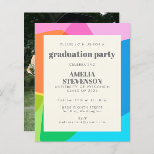 Invitation de la fête de graduation photo colorée 