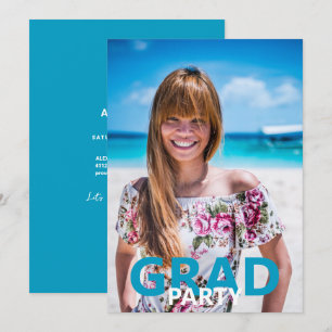 Invitation de la fête de graduation photo turquois