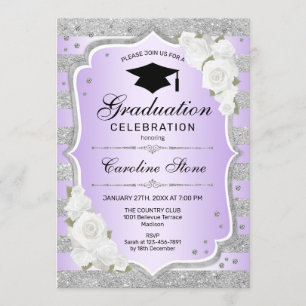 Invitation de la fête de graduation - Silver Purpl