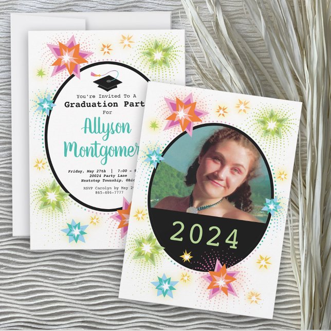 Invitation de la fête de graduation Star Burst (Créateur téléchargé)