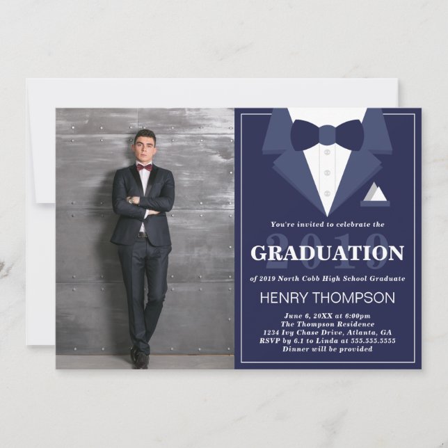Invitation de la fête de graduation, Tuxedo (Devant)