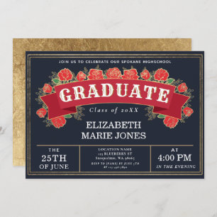 Invitation de la fête de graduation vintage
