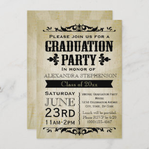 Invitation de la fête de graduation vintage-appare
