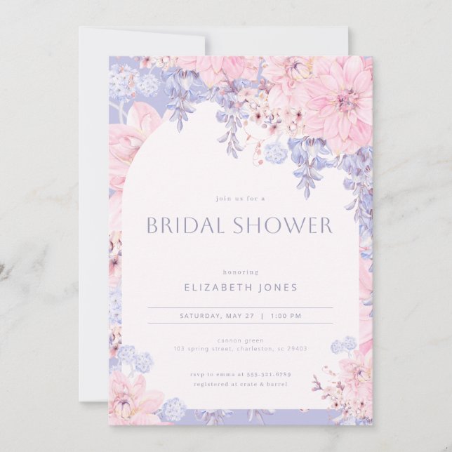 Invitation de la fête de jardin Wisteria nuptiale  (Devant)