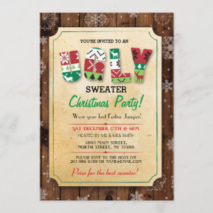 Invitation de la fête de jumper moche Noël