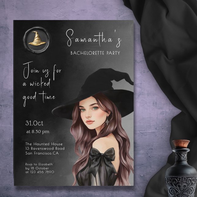 Invitation de la fête de la Bachelorette d'Hallowe (Créateur téléchargé)