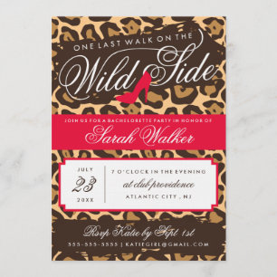 Invitation de la fête de la Bachelorette du côté s