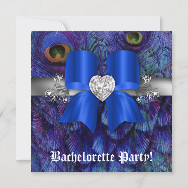 Invitation de la fête de la bachelorette Peacock B (Devant)