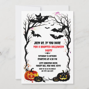 Invitation de la fête de la chauve-souris d'Hallow