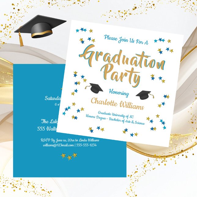 Invitation de la fête de la fête de la remise des  (Graduation Celebration Party Invitation)