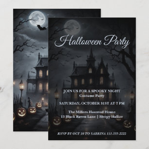 Invitation de la fête de la maison d'Halloween éff
