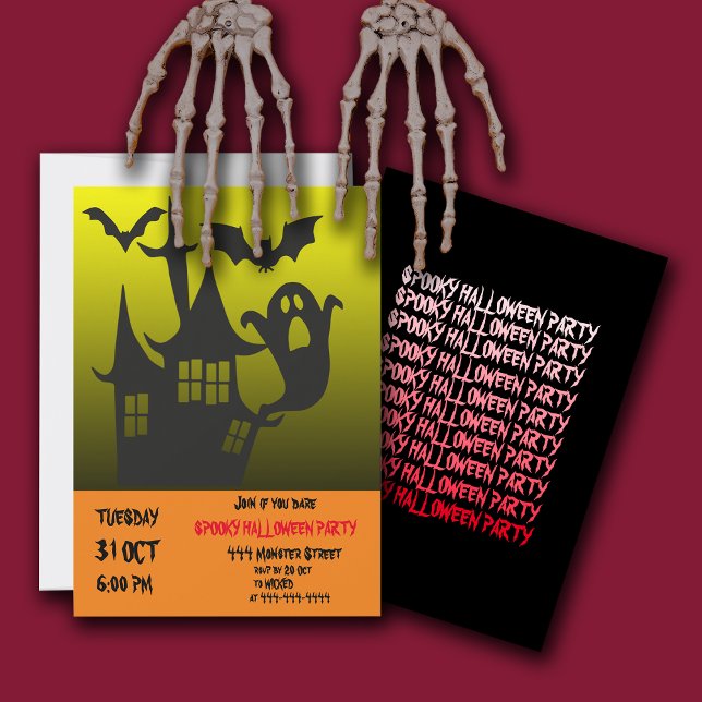 Invitation de la fête de la maison d'Halloween éff (Créateur téléchargé)