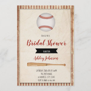 Invitation de la fête de la mariée de baseball