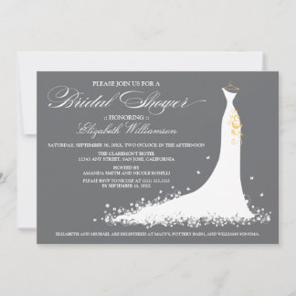 Invitation de la fête de la mariée Mariage (gris)