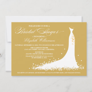 Invitation de la fête de la mariée Mariage (or)