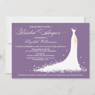 Invitation de la fête de la mariée Mariage (violet