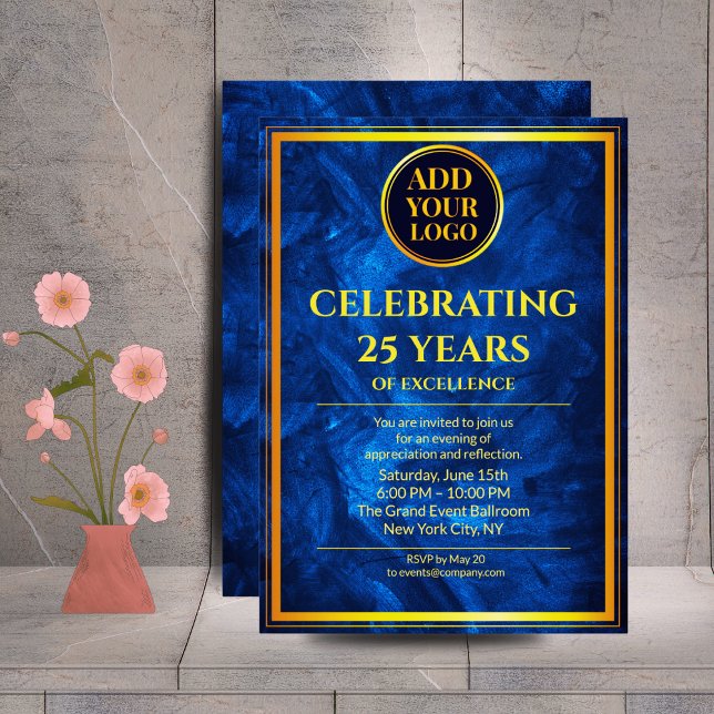 Invitation de la fête de la Marine bleue de luxe (Créateur téléchargé)