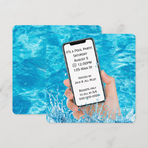 Invitation de la fête de la piscine à main