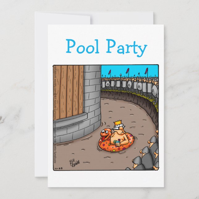 Invitation de la fête de la piscine amusante (Devant)