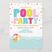 Invitation de la fête de la piscine Anniversaire F