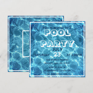 Invitation de la fête de la piscine d'eau