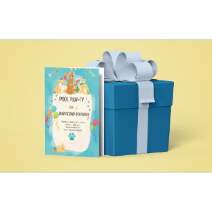 Invitation de la fête de la piscine d'été de chien