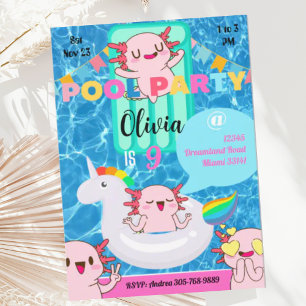 Invitation de la fête de la piscine d'été du migno