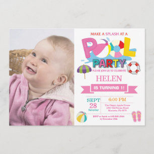 Invitation de la fête de la piscine d'été Splish S