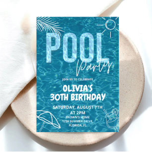 Invitation de la fête de la piscine pour adultes A