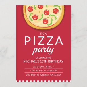 Invitation de la fête de la pizza