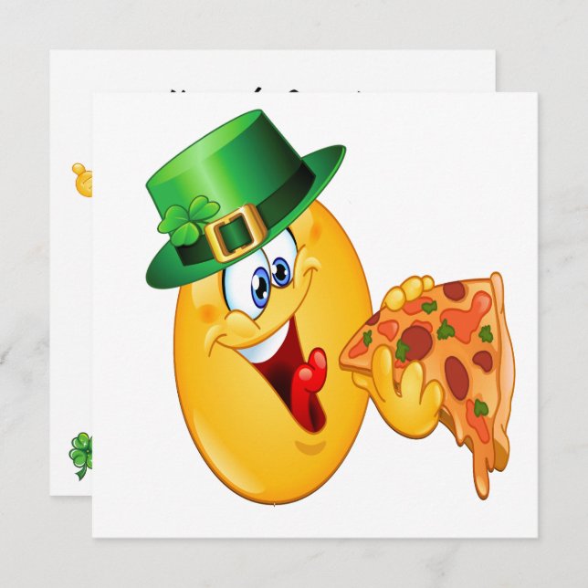 Invitation de la fête de la pizza de la Saint-Patr (Devant / Derrière)