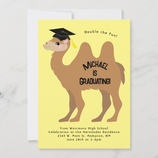 Invitation de la fête de la remise des diplômes de (Devant)