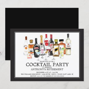 Invitation de la fête de la retraite à cocktails m