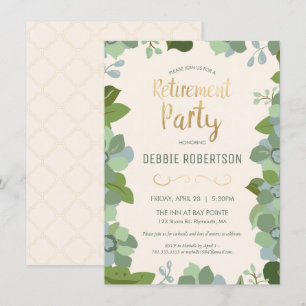 Invitation de la fête de la retraite, élégant jard