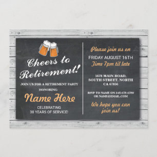 Invitation de la fête de la retraite pour la bière