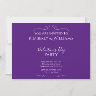 Invitation de la fête de la Saint-Palentin violet