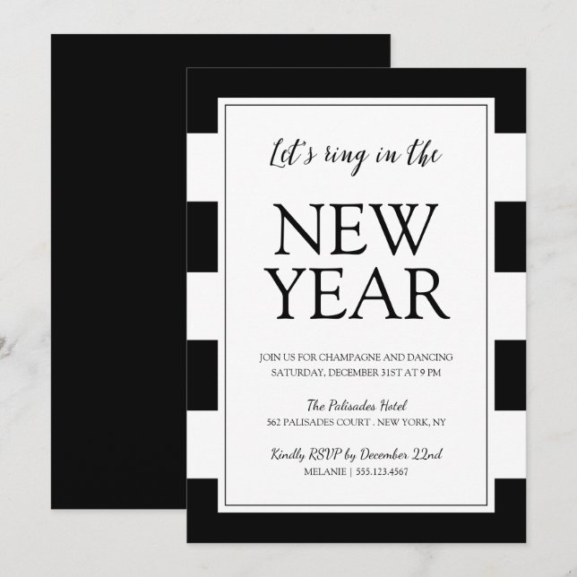 Invitation de la fête de la Saint-Sylvestre modern (Devant / Derrière)